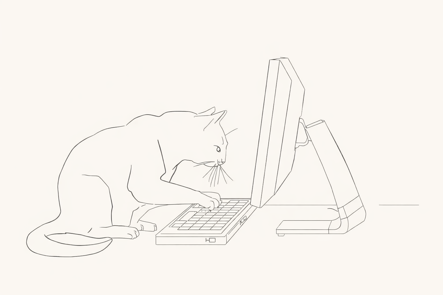 Coding cat illustration